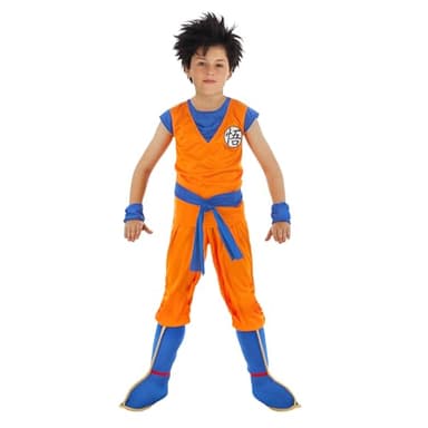 Chaks - Costume Goku Saiyajin pour garçon, tenue officielle Dragon Ball, ensemble 7 pièces pour carnaval, Halloween et fans d'anime, 128