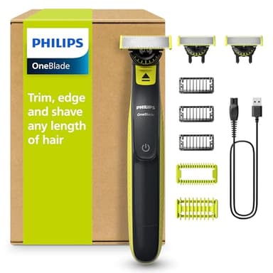 Philips OneBlade 360 Authentic Barber, Electric Facial & Body Shaver & Trimmer, 3x 360 Blades, 3x Fledgling Beard Comb (1.3.5"), 1x Body Kit, QP2824/31