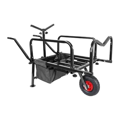 Relaxdays Chariot de pêche réglable et Pliable en Acier, 65 x 145 x 55 cm, Noir