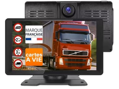 GPS Poids Lourd NaviPro DVR - 9 Pouces - GPS pour Camion Bus Voiture - Caméra de Route intégrée – Dashcam HD- Europe 48 Pays - AndroidAuto - CarPlay