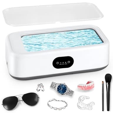 MXTIMWAN Nettoyeur Ultrasons 640ML, 49KHz Ultrasonic Low Noise Cleaner, avec 3 Minuteries Numériques, pour Bijoux, Dentier, Montres, Lunettes, Tête de Rasoir