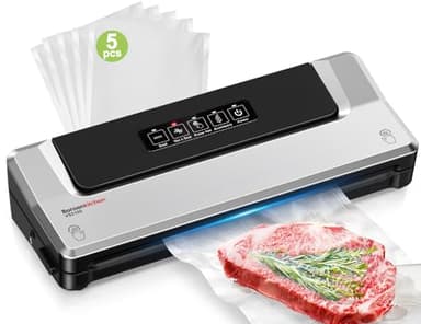 Bonsenkitchen Machine Sous Vide Alimentaire - Appareil de Mise Sous Vide pour La Cuisson Sous Vide et La Conservation des Aliments Frais, Y 5 Compris Les Sacs Sous Vide