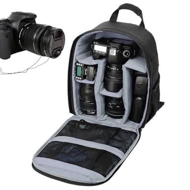 Sac à Dos pour Appareil Photo de Voyage - Sacoche Compacte pour Caméra Sans Miroir - Sac À Dos Respirant Pour Reflex Avec Compartiment À Fermeture Éclair - Pour Athlètes, Femmes, Hommes Et Adolescents