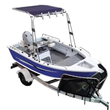 Oceansouth Fisherman Boat T-Top Bimini Top Bateau Seagull Console latérale Bleu Longueur 1,7 m – 1,9 m