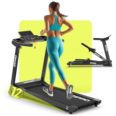 ZIPRO Tapis de Marche Pliable 1-16 km/h, 12 Niveaux d'inclinaison pour Tapis de Course Motorisé Inclinable, Treadmill Silencieux, Walking Pad avec Affichage LED et APP (Ramble)