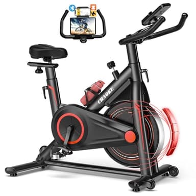 CHAOKE Vélo d'appartement avec APP, Velo d Appartement Silencieux avec Résistance Magnétique Réglable, Vélo d'exercice Moniteur LCD, Siège Confortable, Pour Entraînement Cardio, Capacité 160KG