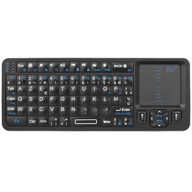 Rii Mini Clavier Rétroéclairé | USB 2.4 GHz + Bluetooth | Pavé Tactile | Ultra-Portable | Compatible Android TV, Mac, Windows