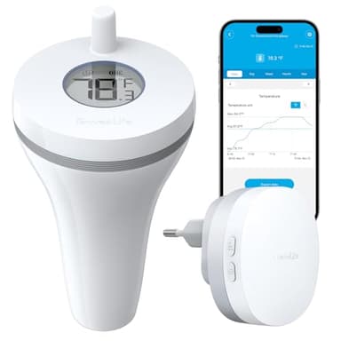 GoveeLife Thermomètre de piscine WiFi, IPX7 Thermomètre flottant Numérique Avec alerte par App, Exportation des données, Pour piscine, tube de bain, bol à poissons, spa, aquarium