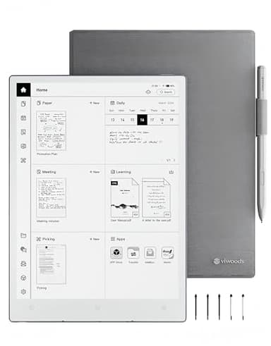 VIWOODS Pack Amélioré avec AiPaper, Stylus Pro et 5 Pointes, Carta 1300 AI E Ink Tablette, 10,65'' 300PPI Carnet Électronique avec Stylo, Ultra-Mince 4,5mm