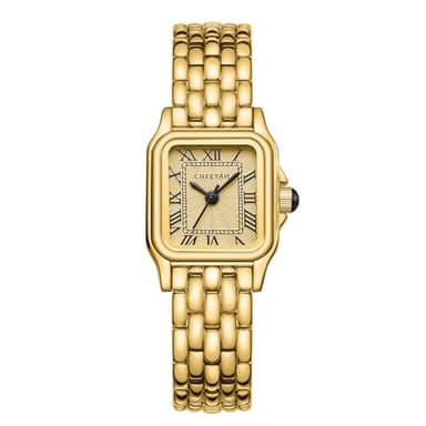 CHEETAH Montres pour Femmes à Quartz Analogique avec Bracelet Vintage, Boîtier Rectangulaire, Cadran Romain, Montre-Bracelet Numérique étanche Acier Inoxydable Petit Cadran pour Femmes et Filles