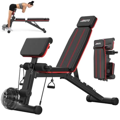 JOROTO Banc de Musculation Réglable, Banc de Musculation Pliable, Banc de Musculation 350KG Pour la Salle de Sport, Banc d'Haltères Pour la Chaise Romaine