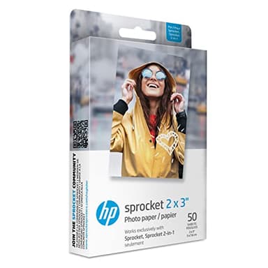 HP 2x3 Papier Photo Zink de qualité supérieure (50 Feuilles) Compatible avec l'imprimante Photo Portable Sprocket