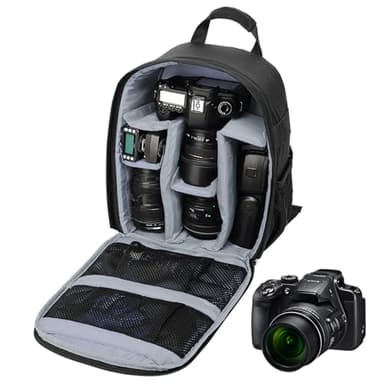 Amesor Sac À Dos Pour Appareil Photo Reflex - Sacoche Compacte pour Caméra Sans Miroir - Sac à Dos Organisateur Équipement DSLR avec Fermeture Éclair pour Hommes Femmes et Sportifs