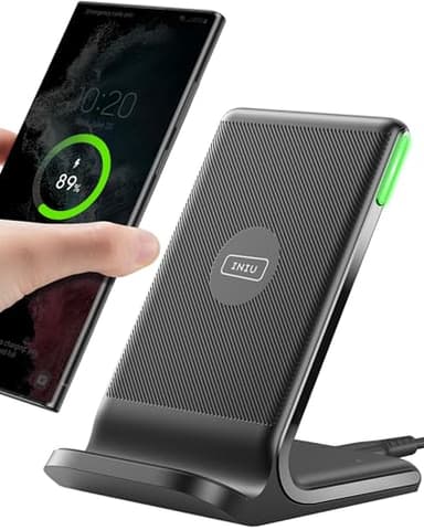 INIU Chargeur Induction 15W, Chargeur sans Fil à Charge Rapide, Wireless Charger Accessoire Bureau pour iPhone 17 16 Pro Max 15 Plus 14 13 12 11, Samsung, Google Pixel, etc.