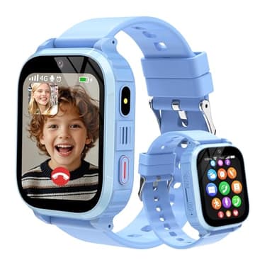 YEDASAH 4G Montre Connectée Enfants, Appels Vidéo, Localisation GPS, IP68 Étanche Montre Telephone Enfant avec SOS, Musique, Mode École, Podomètre, Jeux, Réveil, Prendre des Photos, 4 à 12 Ans Cadeau