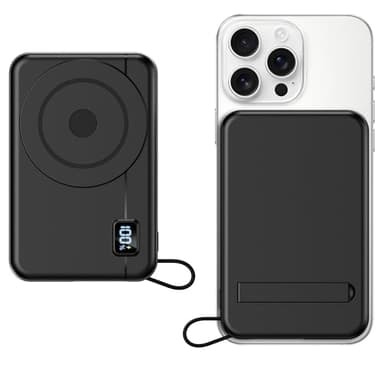 Moscsaz Batterie Externe sans Fil - Compatible avec iPhone 17 16 15 14 13 12 Séries et Samsung Magnétique Power Bank 10000mAh Induction Petite Mini Portable Charge Rapide Chargeur,LED Display