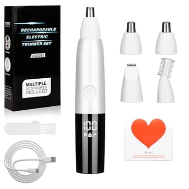 TAVADA Tondeuse Nez homme 3-en-1 Homme Femme,Rechargeable par type-c avec Écran LED et Verrouillage de Voyage,rasoir nez homme,Tondeuse Précise IPX7 pour Nez et Sourcils