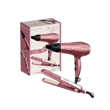 Demeliss SAINT ALGUE - Set Coiffure Complet Sèche-Cheveux + Lisseur - Collection Exclusive Cherry Chérie