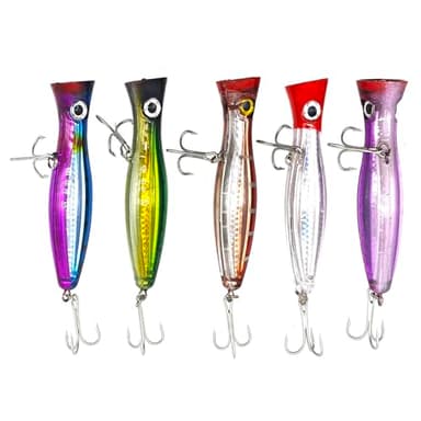 TUXIBIN Leurres de pêche, Leurres flottants artificiels, Leurres Lucio/Black Bass/Bar, Popper -PêChe au Lancer/PêChe au Lancer 13cm et 43g
