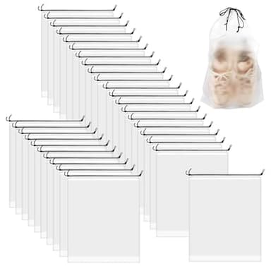 30 Pièces Sac à Chaussures de Voyage, 40 x 30cm Housses Chaussures, Sac à Cordon Anti-Poussière pour Chaussures, Sacs à Poussière pour Chaussures pour Voyage Rangement Maison Organiser et Ranger