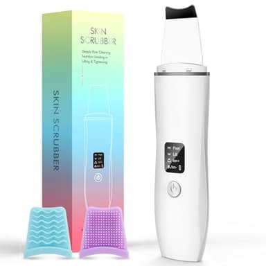 Appareil exfoliant ultrasonique pour la peau, élimine les points noirs, nettoie les pores et les rides, nettoie le visage en profondeur, 4 modes, rechargeable par USB, 2 protections en silicone