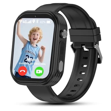 kaacly Montre Connectée Enfant GPS, Montre GPS Enfant 4G avec Chat Familial,SOS,Téléphone,Appels Vidéo HD,Étanche IP67, Montre Intelligente Cadeau pour Filles Garçons