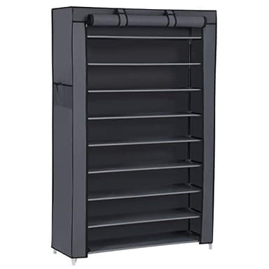 SONGMICS Étagère à Chaussures en Tissu Non-tissé à 10 Niveaux, Porte-chaussures, Organisateur, Rangement, Grand, Montage Facile, Anti-poussière, pour 40 Paires, 88 x 28 x 160 cm, Gris RXJ36G