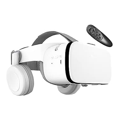 Casque de réalité virtuelle 3D VR sans fil Bluetooth compatible avec iPhone iOS/Android de 4,7 à 6,3 pouces, visionneuse VR pour films et jeux IMAX (blanc)