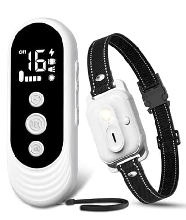 Collier De Dressage pour Chien,Collier Electrique pour Chien Portée de 3km,Mode Lumière Nocturne,1-50 Niveaux d’Entraînement, BIP Vibration Choc, Adapté à Tous Les Chiens,Étanche Rechargeable
