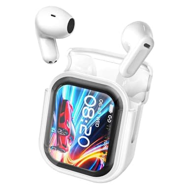 Traducteur Écouteur NE20 OWS Sans Fil - Écouteur à Traduction Instantanée 134 Langues avec IA, Bluetooth 5.4 et Écran LED - Micro Intégré, Charge Rapide - Couleur Blanc - Idéal pour Études, Voyage