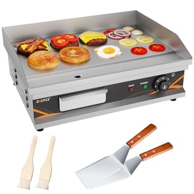 DULNICE Plancha électrique professionnelle inox 3000W Commerciale Plancha de Cuisson grill electrique