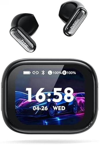 NE68 Ecouteur Traducteur Instantané écran LCD, Bluetooth 6.0 Ecouteurs sans Fil AI Traduction Vocale Instantanée, 134 Langues et 9 Modes de Traduction, ENC Réduction Antibruit Mic Casque pour Voyage