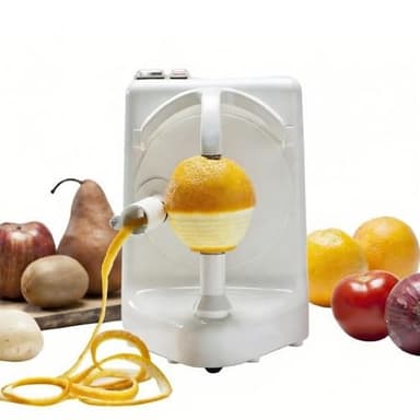 Pelamatic Orange Peeler Professional - Éplucheur électrique de pommes de terre, oranges, tomates, kiwis, pêches et autres fruits ou légumes, lame en acier inoxydable, 2026 (blanc)