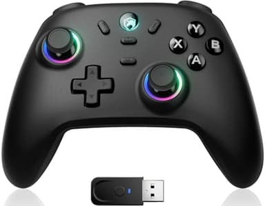ECHTPower Manette PC, 1000Hz, Joystick Hall, RGB, Vibration, Batterie 800mAh, Compatible PC/Switch2 /Steam Deck/Android/iOS/TV