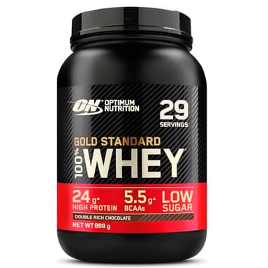 Optimum Nutrition Gold Standard 100% Whey, Protéine en Poudre, Goût Double Chocolat Riche, 899g, 29 Doses