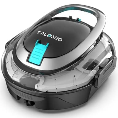 (2026 Upgrade) TALOSBO S2 Robot Piscine,Double Filtration,Aspirateur Piscine sans Fil, 90 Min d'Autonomie, Nettoyeur de Piscine Compact,Stationnement Automatique,pour Piscines Hors Sol Jusqu'à 85 m²