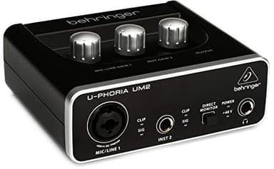 Behringer UM2 Interface Audio Numérique USB 2 Entrées et 2 Sorties Audiophile avec Préampli Micro Conçu par Xenyx
