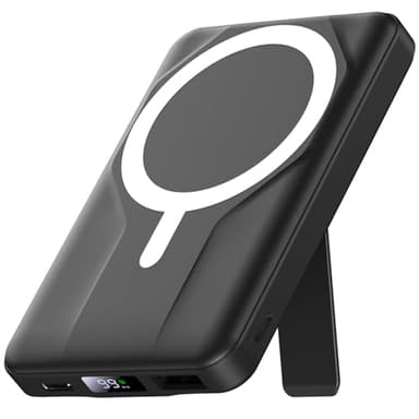 Azmuth Batterie Externe Magnétique Compatible avec MagSafe, 10000mAh Chargeur Portable sans Fil Power Bank Rapide 20W PD USB-C, avec Support & Affichage LED, pour iPhone 17/16/15/14/13/12 Série, Noir