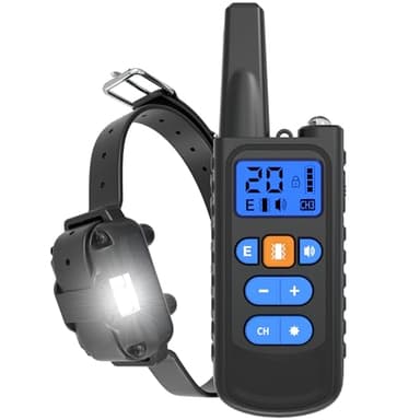 Meloive Collier de Dressage pour Chiens,Collier Rechargeable avec Contrôle Manuel Portée 3200 Mètres,4 Modes d'Entraînement Choc Électrique/Sonore/Vibration/Lumière,IPX67 Résistant à l'eau