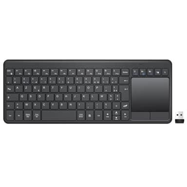 INFINMIND Clavier Bluetooth Francais AZERTY, Clavier sans Fil Touch avec Contrôle Média et Pavé Tactile, Multi-dispositifs avec 3 Canal Bluetooth pour Windows, Android, Chrome OS, Smart TV, HTPC