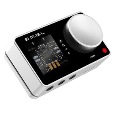 SMSL Nano One Pro Carte son externe Hi-Fi DSP avec son surround virtuel 7.1 pour Windows/Mac/téléphone/streaming en direct/jeu, sortie casque 3,5 mm, micro, Plug and Play, sans pilote, base magnétique