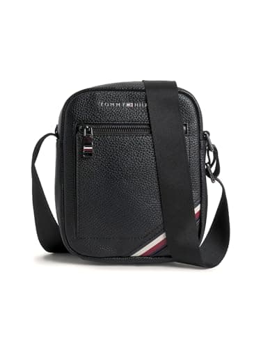 Tommy Hilfiger Homme Sac à Bandoulière Central Reporter Moyen, Multicolore (Black), Taille Unique