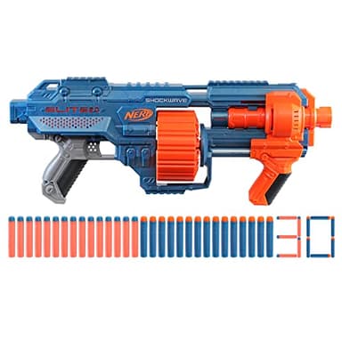 Nerf Elite 2.0, Blaster Shockwave RD-15, 30 fléchettes Nerf, Barillet Rotatif 15 fléchettes, Personnalisable