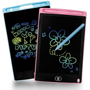 Dyaucwpo 2 Pièces 8,5 Pouces Tablette Dessin LCD Magique Enfant, Tablette d'écriture LCD Colorée Effaçable Et réutilisables avec Fonction de Verrouillage, Tablette Dessin pour filles Garçons Rose Bleu
