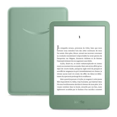 Amazon Kindle (Nouvelle génération) - Le plus léger et compact, avec écran antireflets, changements de page plus rapides et éclairage avant réglable - 16 Go - Sans publicités - Vert matcha