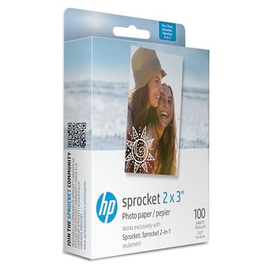 HP 2x3 Papier Photo Zink de qualité supérieure (100 Feuilles) Compatible avec l'imprimante Photo Portable Sprocket