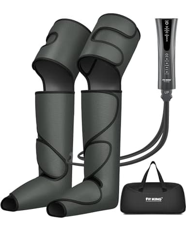 FIT KING Bottes Pressothérapie Jambes, Massage par Compression Air, Appareil Pressothérapie, Anti Jambes Lourdes, Soulagement Lourdes, Douleurs Musculaires et Rétention d'Eau