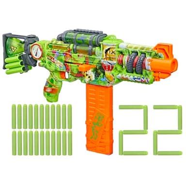 Nerf Zombie Corrupter, Blaster à fléchette, fléchettes en Mousse, Vert et Orange, à partir de 8 Ans