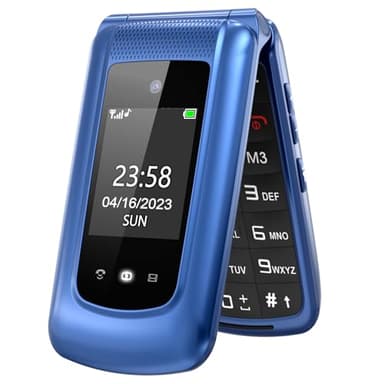 GSM Téléphone Portable Senior Clapet Débloqué avec Grandes Touches,Big Volume Bouton SOS,Basique Telephone Mobile pour Personne Agée (Bleu)