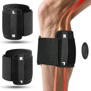 Fefod Orthèse de soulagement de la douleur sciatique, 2PCS Genouillère d'acupression pour sciatique, réglable Genouillères d'Acupression Bande, Attelle de mollet pour soulager la douleur sciatique